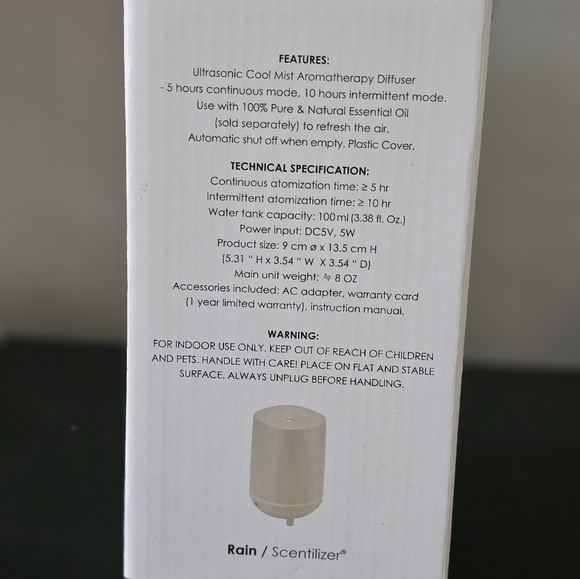 Serene House Rain Grey Ultrasonic 5V Diffuser - Picture 3 of 4